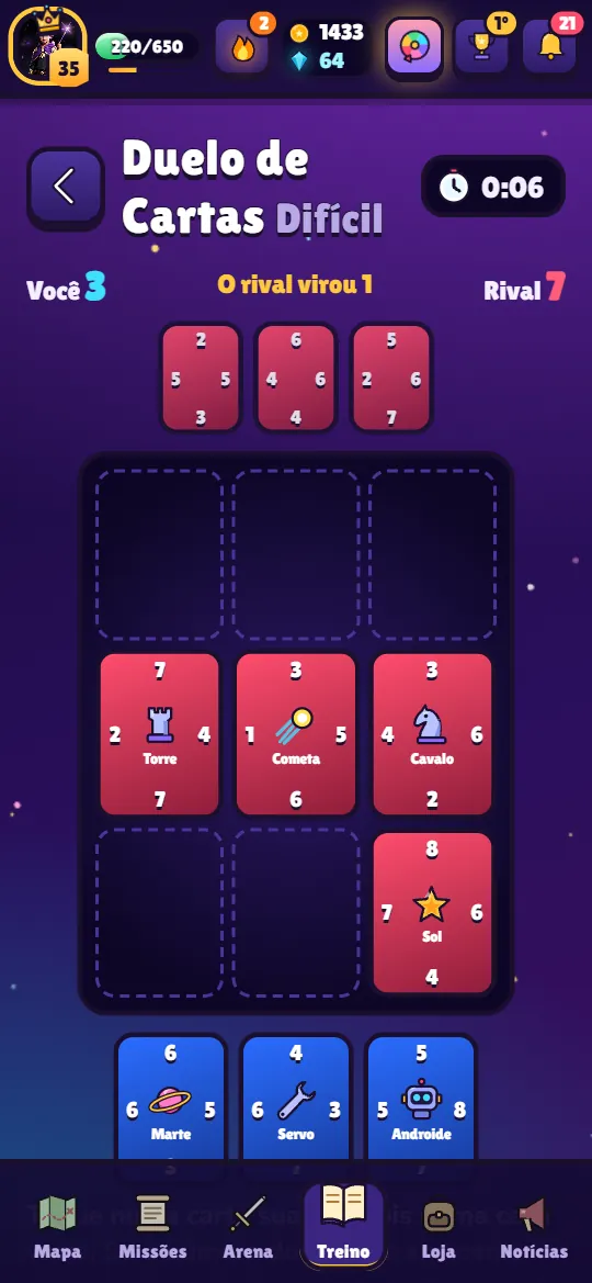 Minijogo Duelo de Cartas