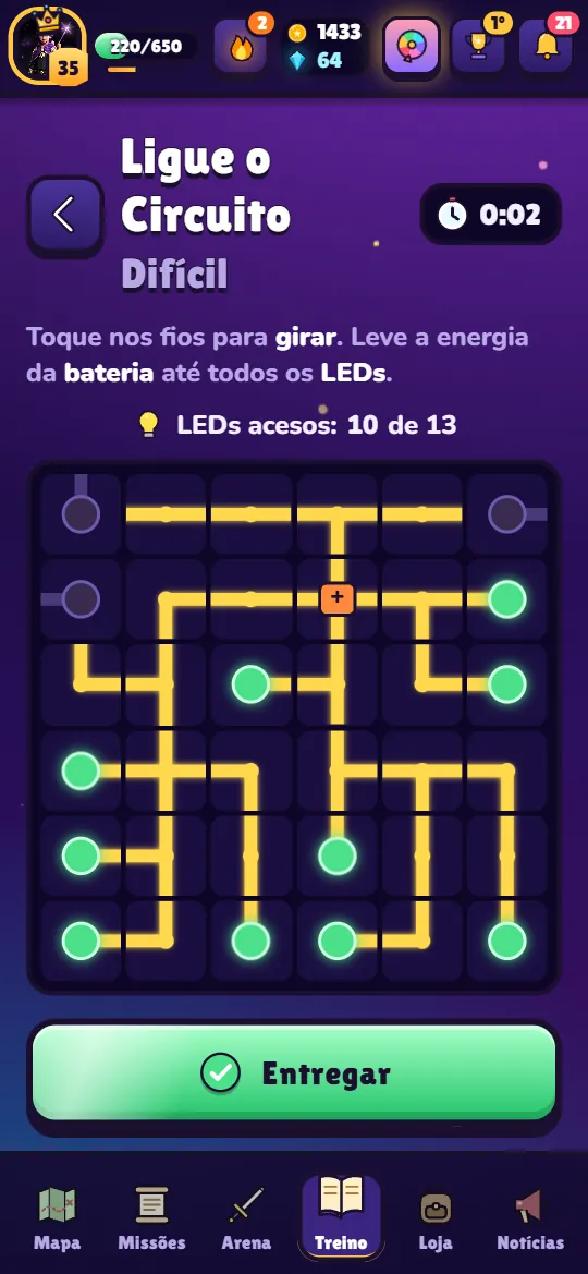 Minijogo Ligue o Circuito