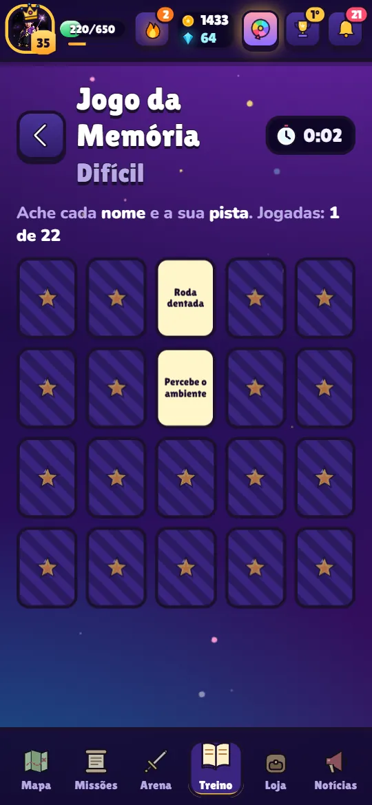 Minijogo Jogo da Memória